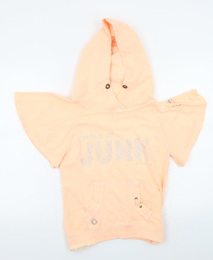 River Island Womens Orange Pullover Hoodie Size 8