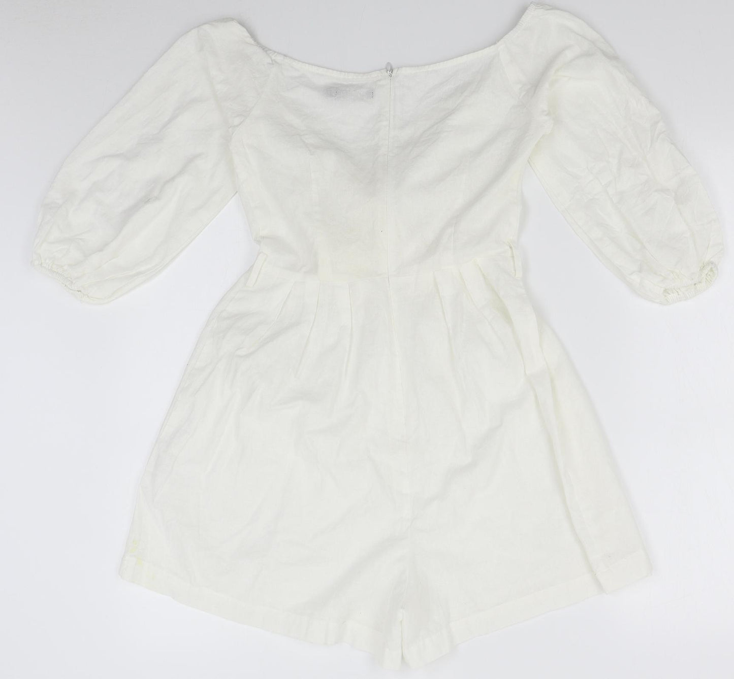 Boohoo Womens White   Romper One-Piece Size 8