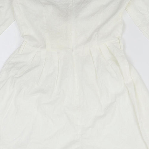 Boohoo Womens White   Romper One-Piece Size 8