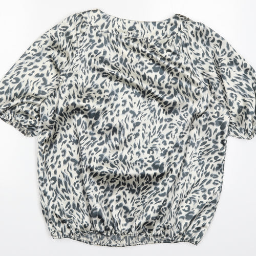 Bonmarché Womens Grey Animal Print  Basic Blouse Size 14