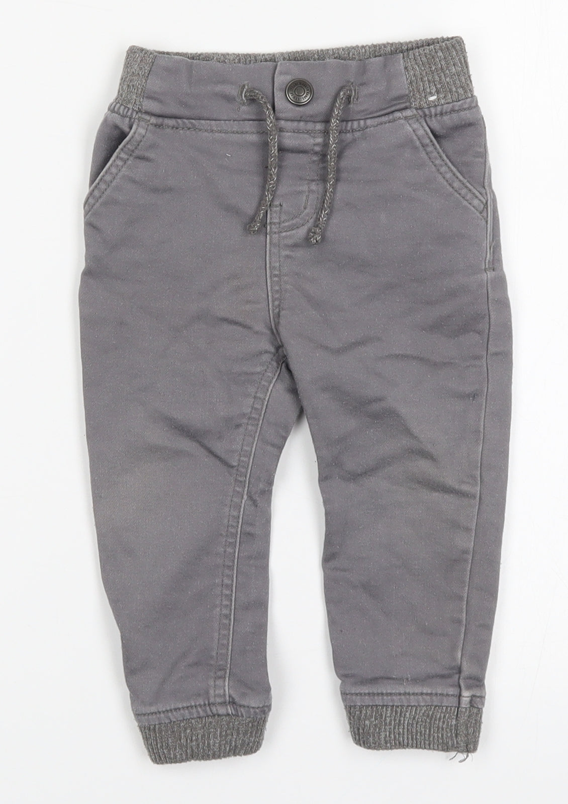Denim Co Boys Grey  Rayon Cargo Trousers Size 12-18 Months