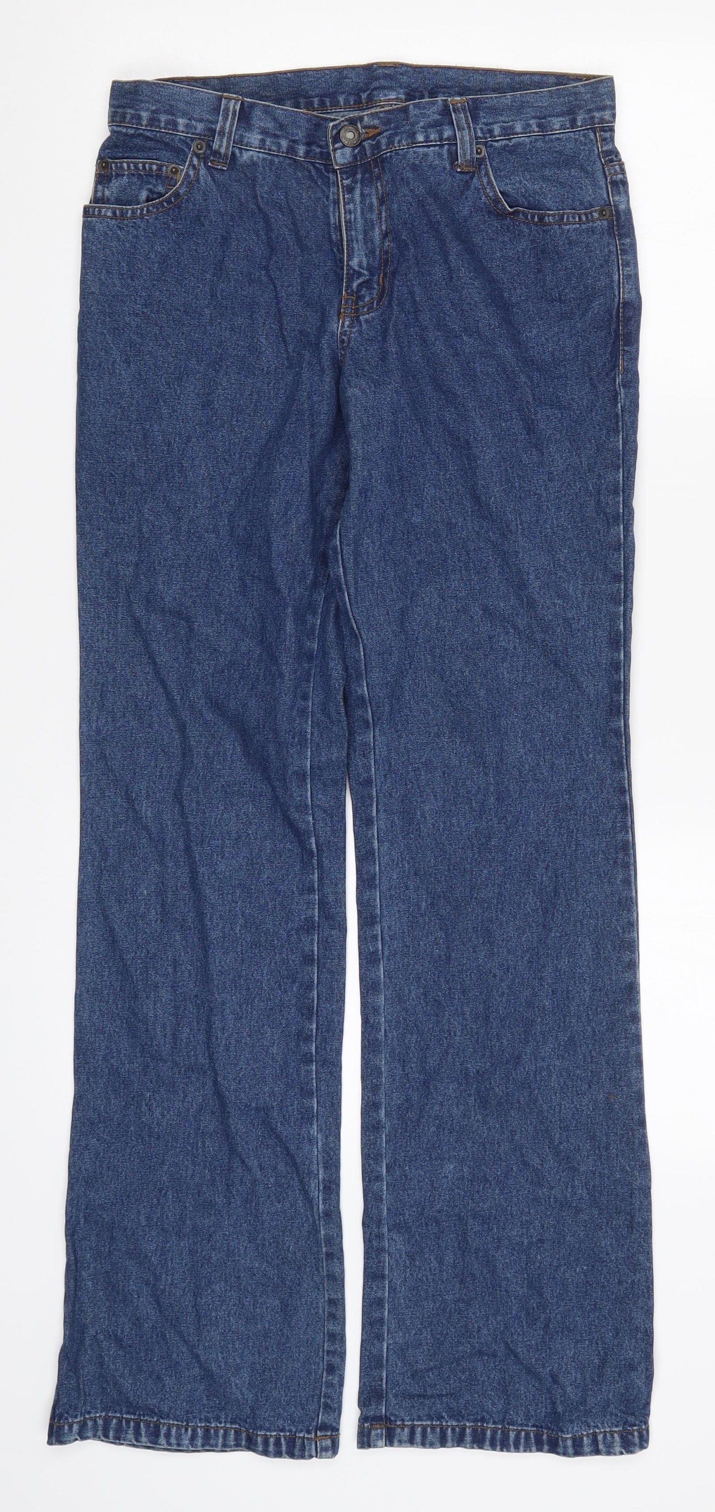 Preworn Womens Blue  Denim Straight Jeans Size 8 L31 in