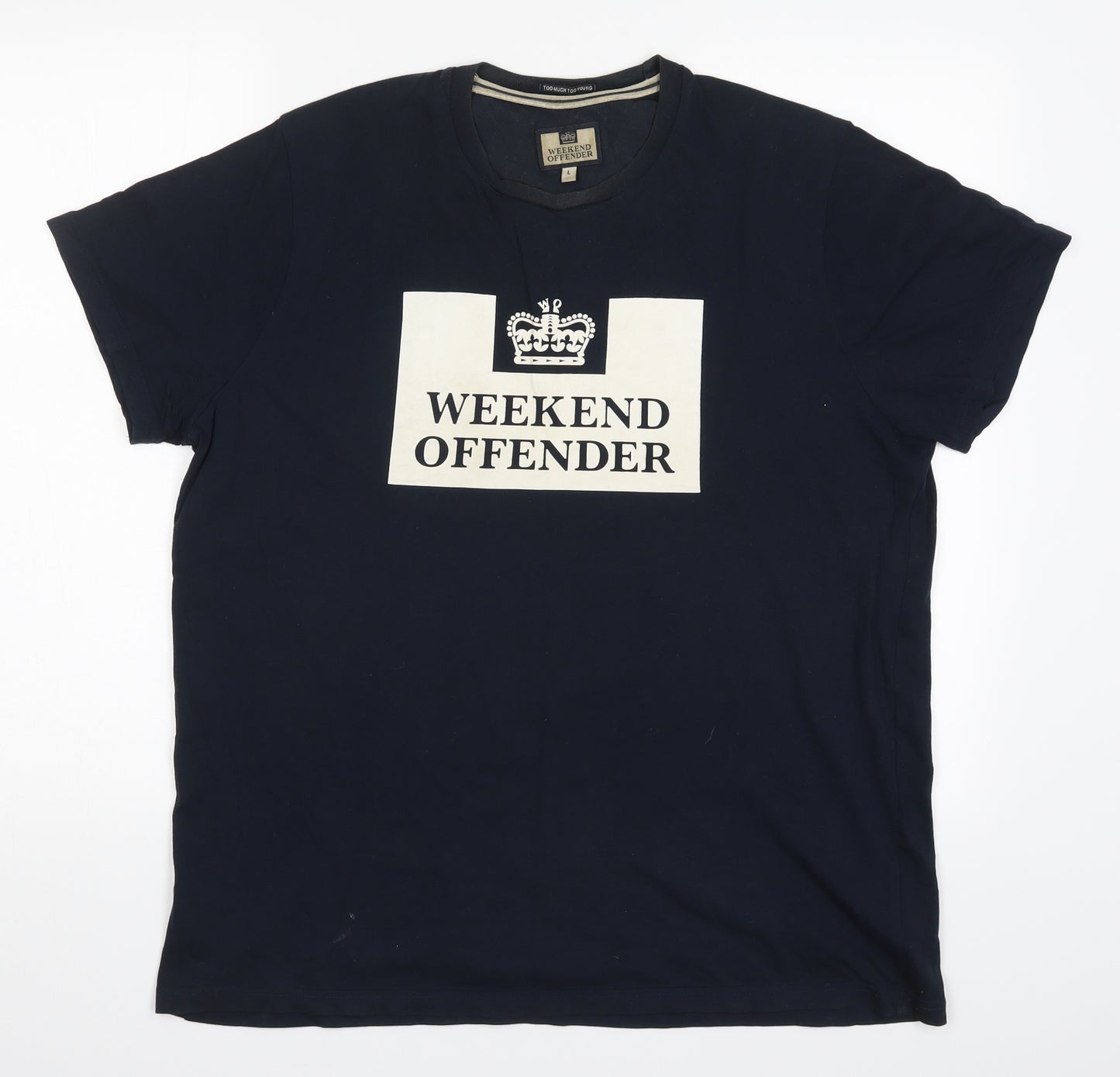 Weekend Offender Mens Blue    T-Shirt Size L