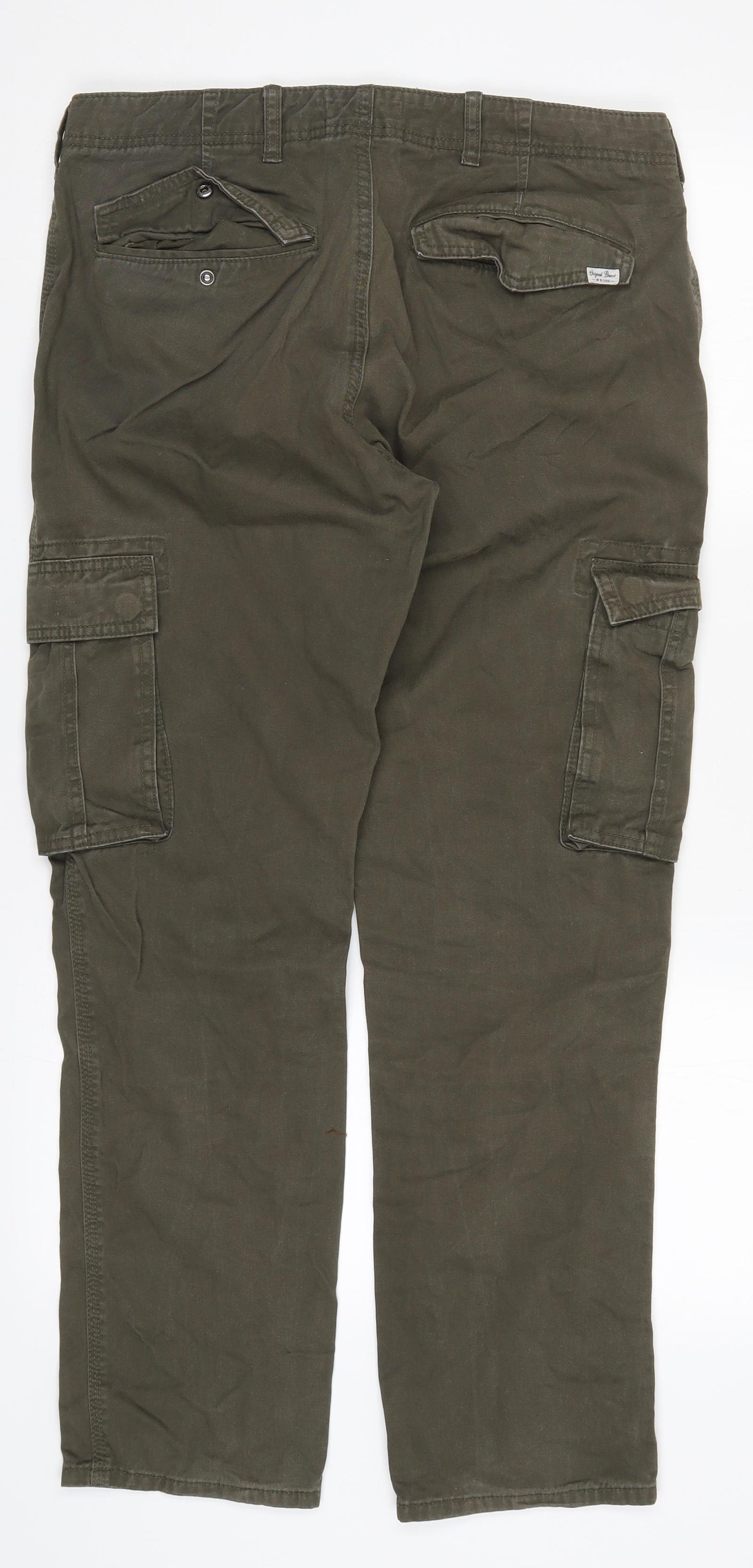 Peacocks Mens Green   Cargo Trousers Size 32 L29 in