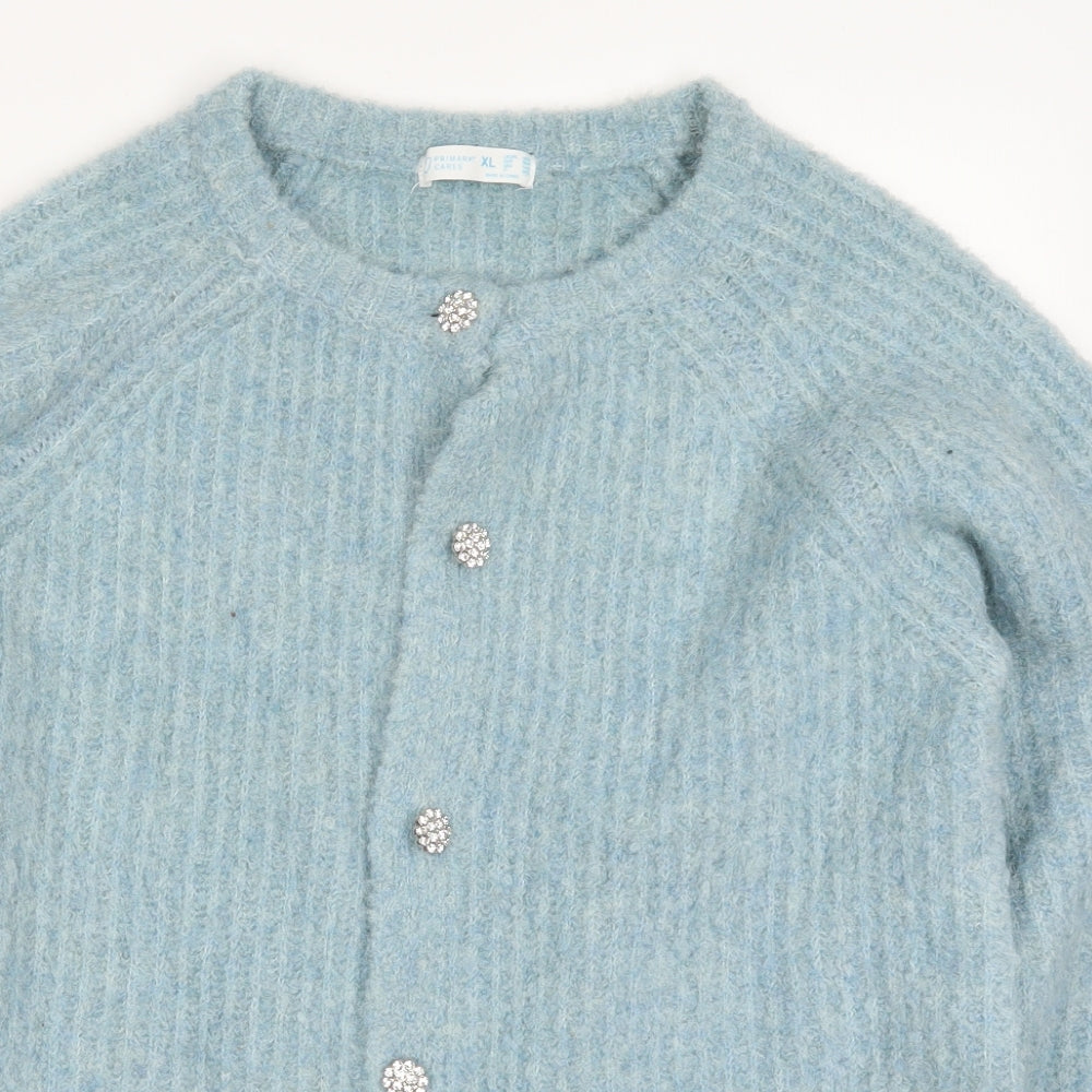Primark Womens Blue  Knit Cardigan Jumper Size 18