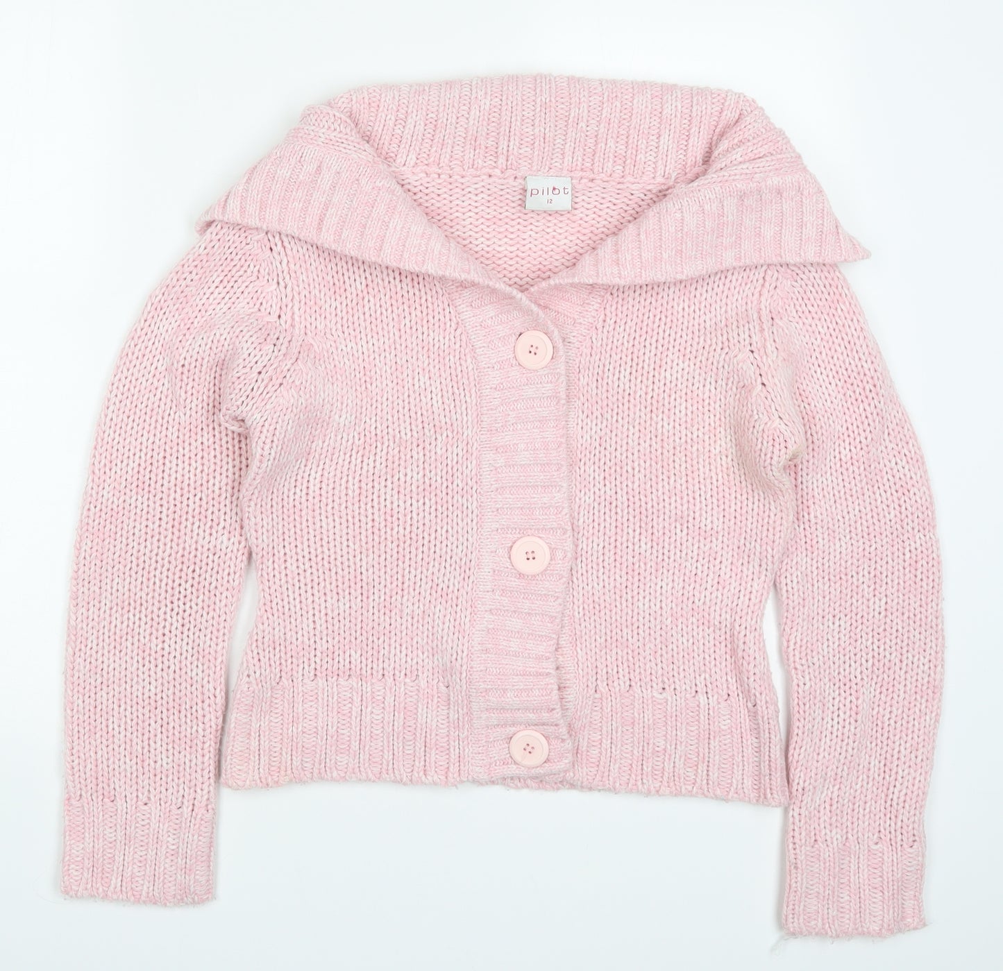 Pilot Womens Pink  Knit Cardigan Jumper Size 12