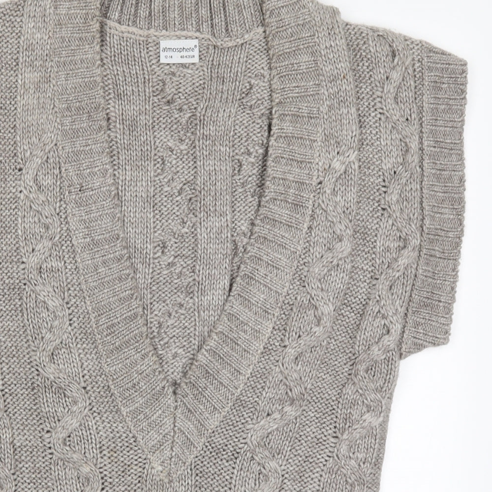 Atmosphere Womens Grey  Knit Pullover Jumper Size 12