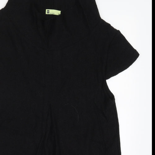 Miso Womens Black  Knit Pullover Jumper Size M