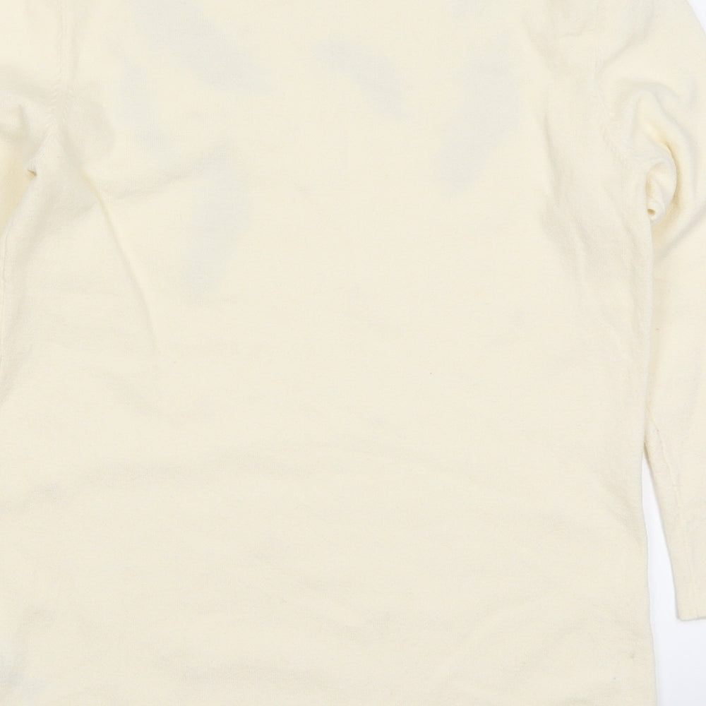 M&Co Womens Beige  Knit Pullover Jumper Size 10  - Feathers