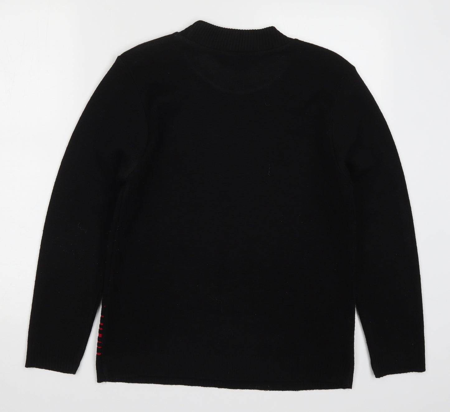 Beaumonde Womens Black Floral  Pullover Jumper Size S  - Red