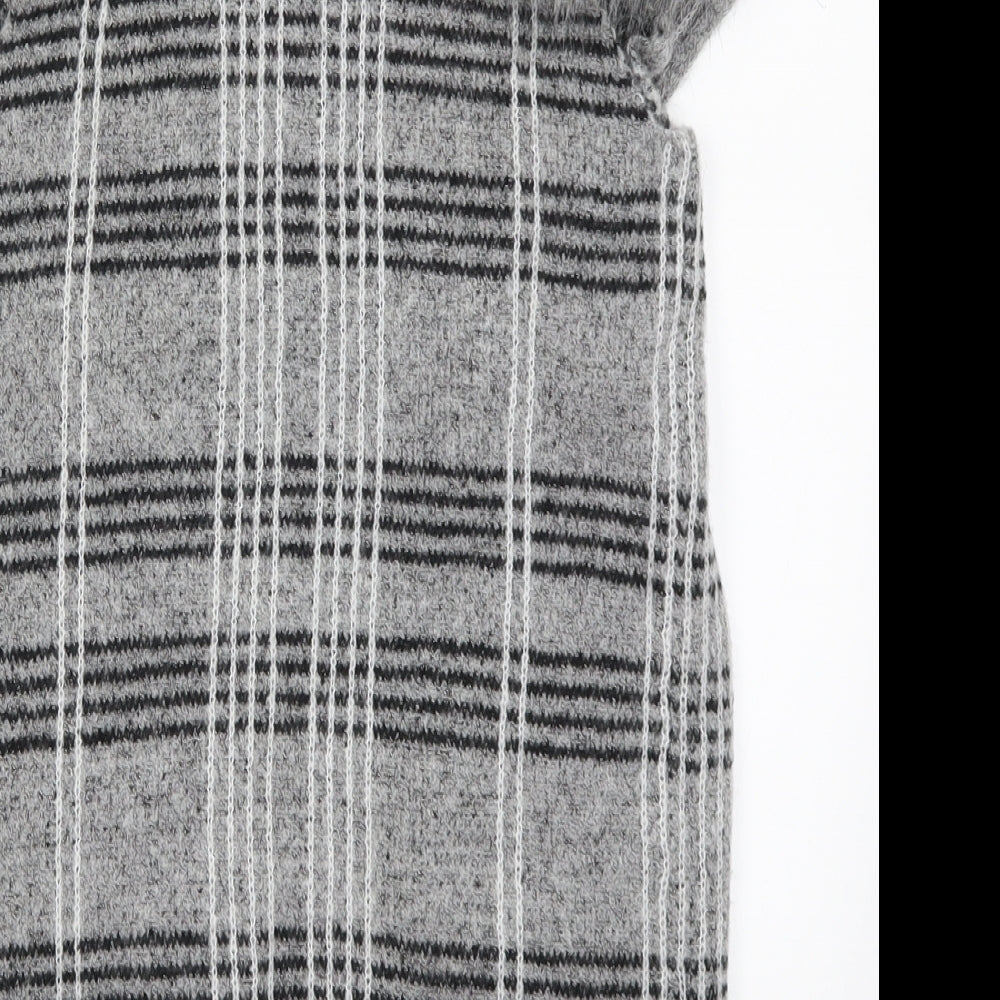 Primark Girls Grey Check  Cardigan Jumper Size 8-9 Years