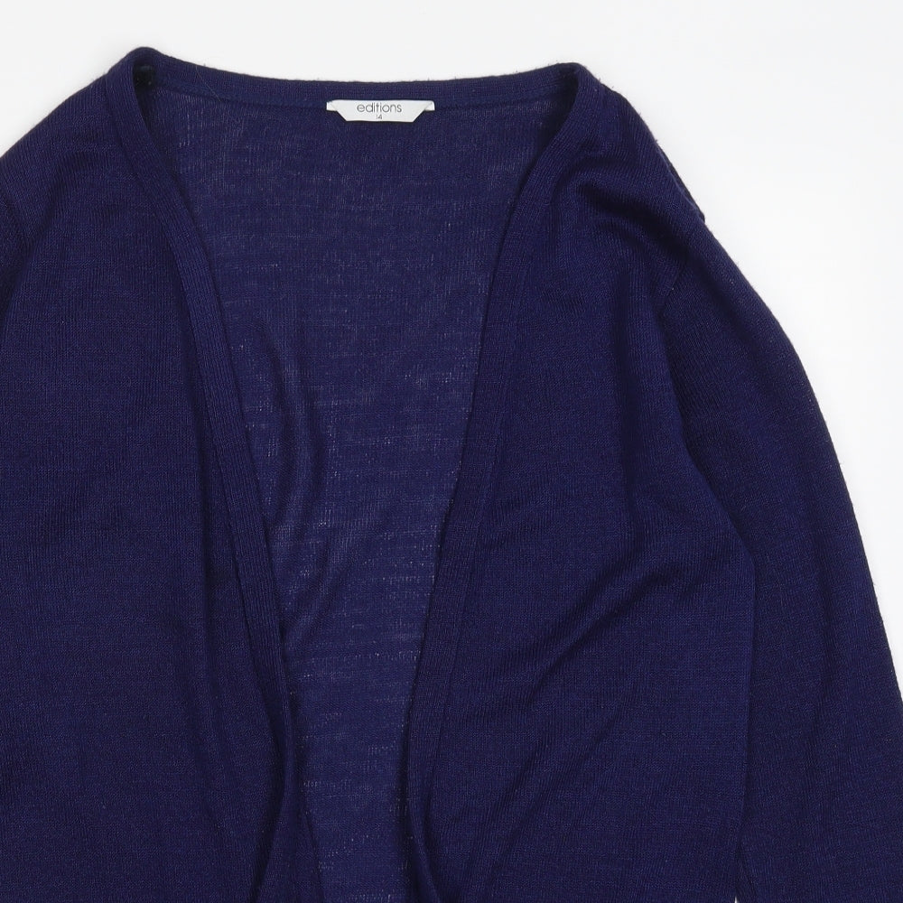 Editions Womens Blue   Cardigan Jumper Size 14