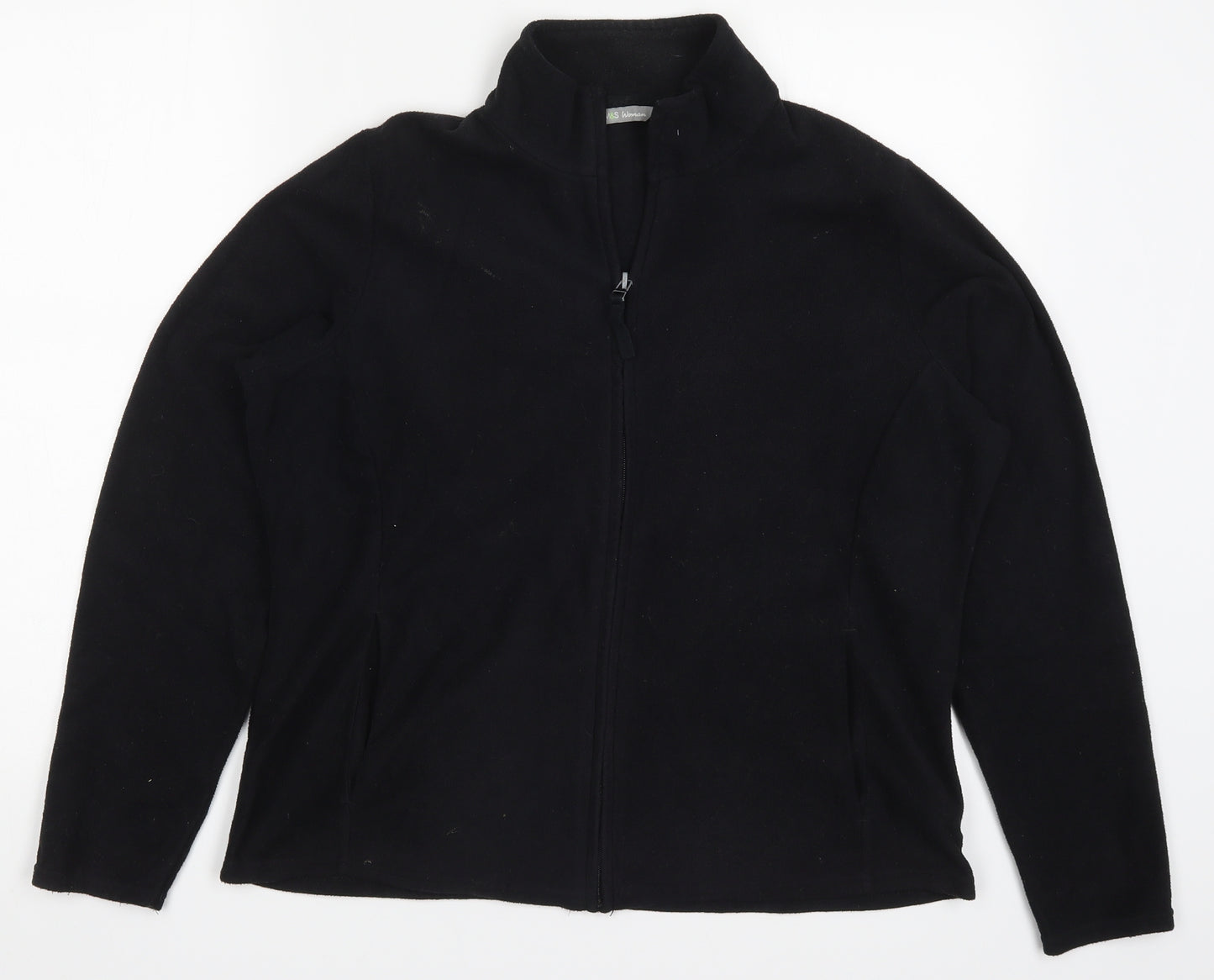 Marks and Spencer Womens Black  Fleece Jacket  Size 18