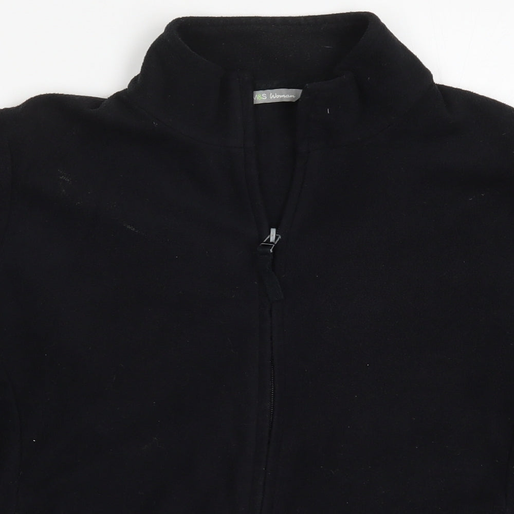 Marks and Spencer Womens Black  Fleece Jacket  Size 18