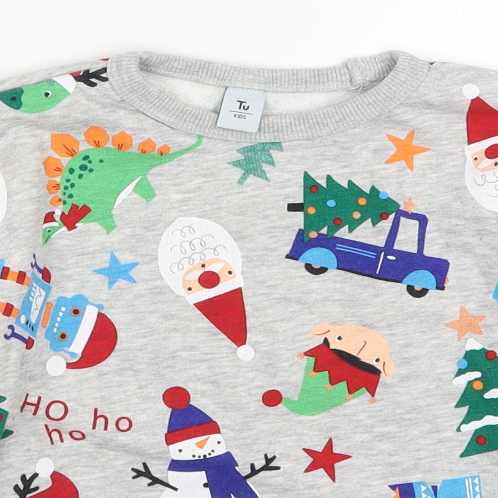 TU Boys Grey   Pullover Sweatshirt Size 2-3 Years  - Christmas Prints