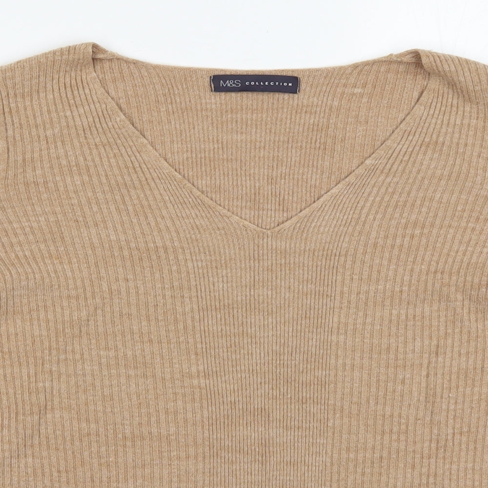 Marks and Spencer Womens Beige   Pullover Jumper Size 14