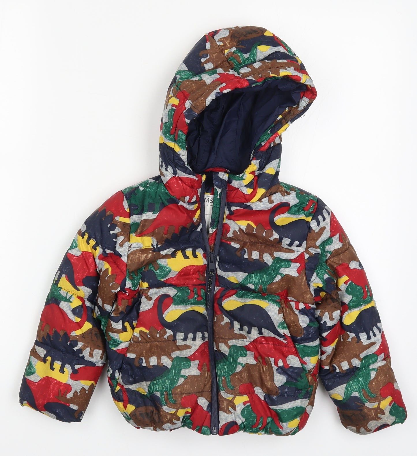 Marks and Spencer Boys Multicoloured   Basic Coat Coat Size 2-3 Years  - Dinosaurs