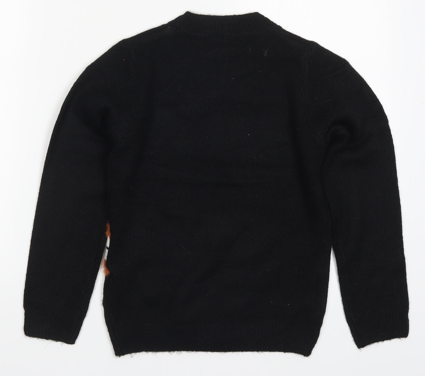 Little Kids Girls Black   Pullover Jumper Size 7-8 Years  - Big Cat Crown