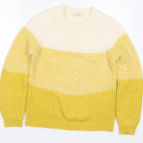 George Womens Yellow Striped Knit Pullover Jumper Size S