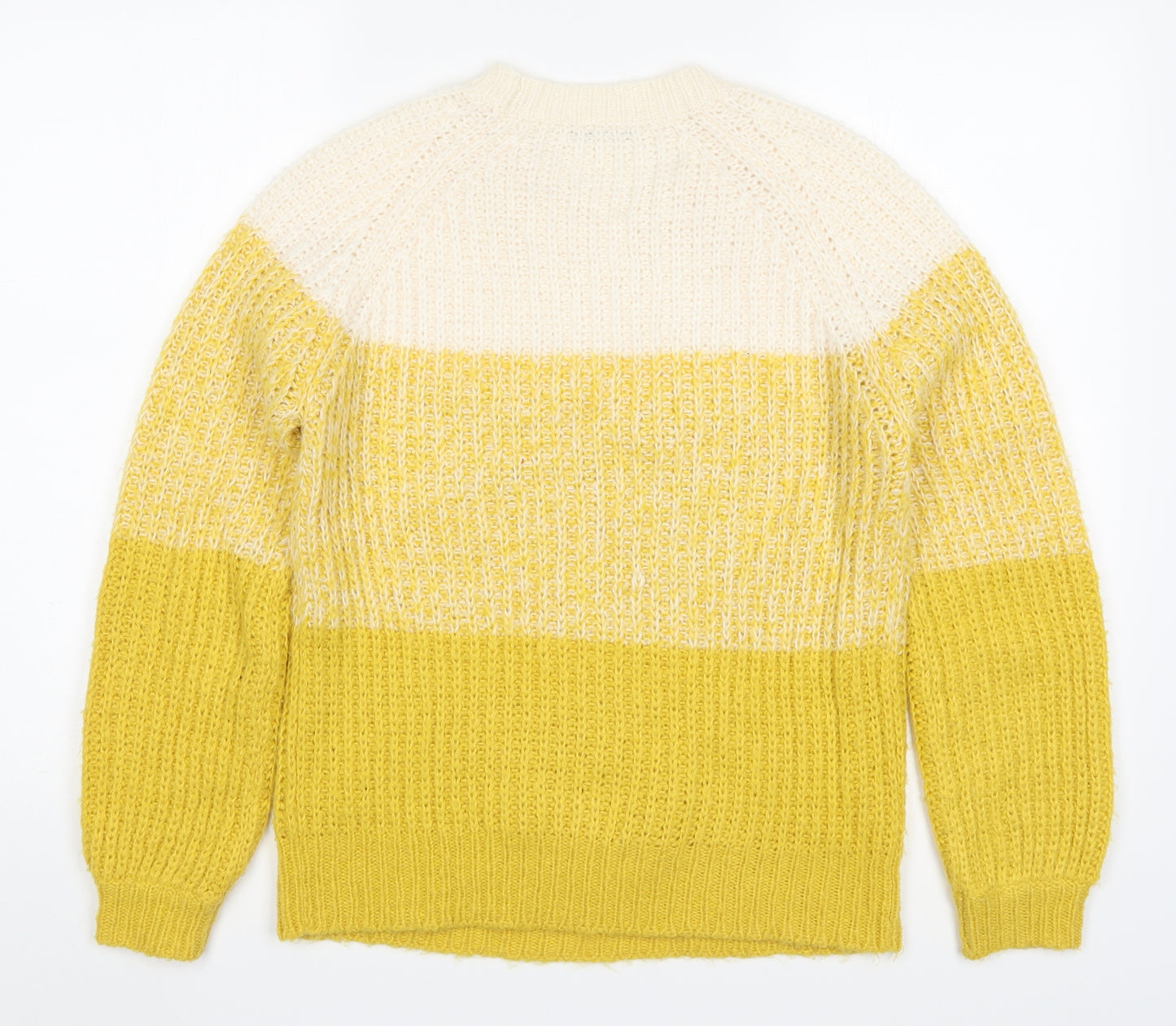 George Womens Yellow Striped Knit Pullover Jumper Size S