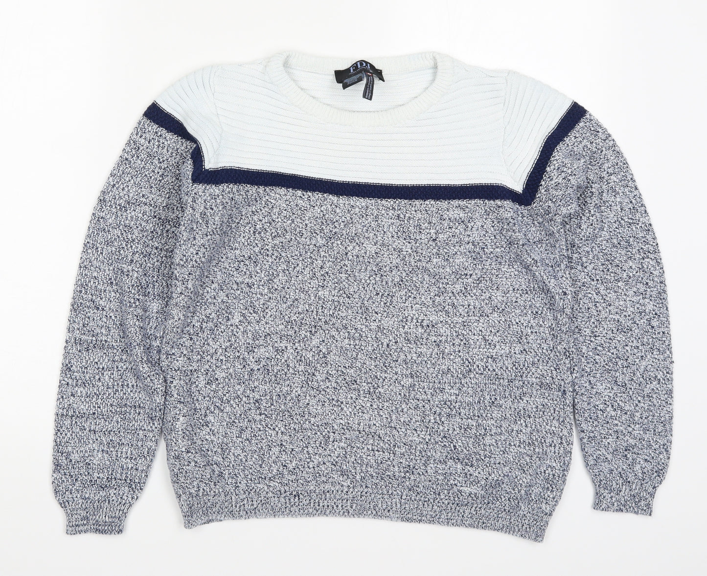 French Dressing Jeans Womens Blue Striped Knit Pullover Jumper Size XS