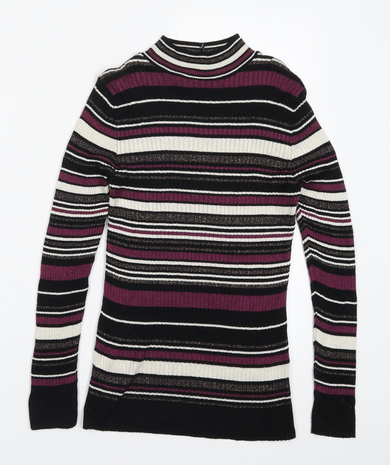 George Womens Purple Striped  Pullover Jumper Size 8