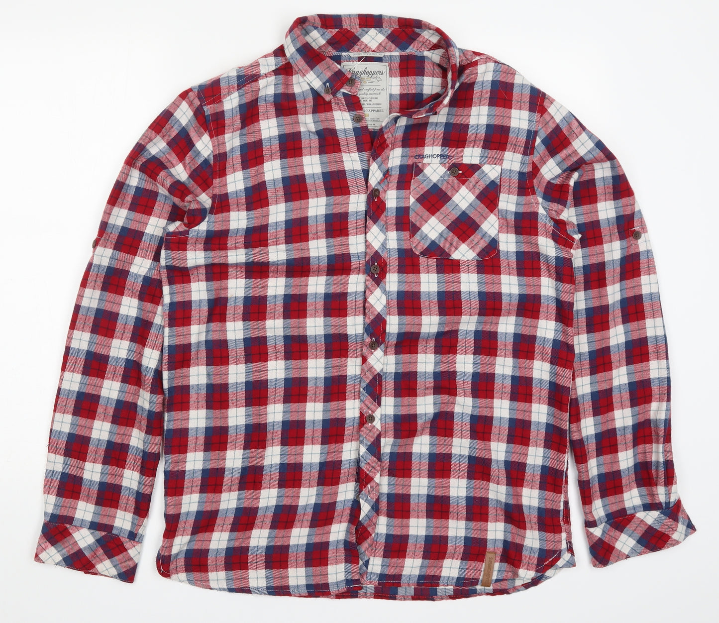 Craghoppers Mens Red Check Flannel  Button-Up Size M
