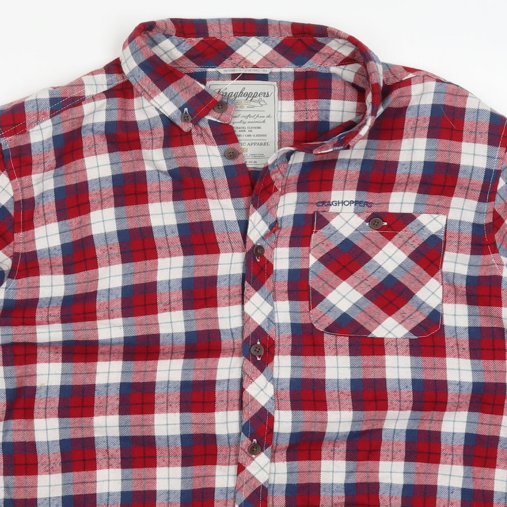 Craghoppers Mens Red Check Flannel  Button-Up Size M