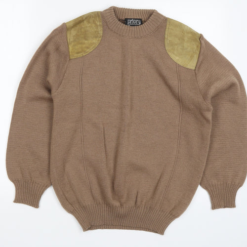 Priory Mens Brown   Pullover Jumper Size M