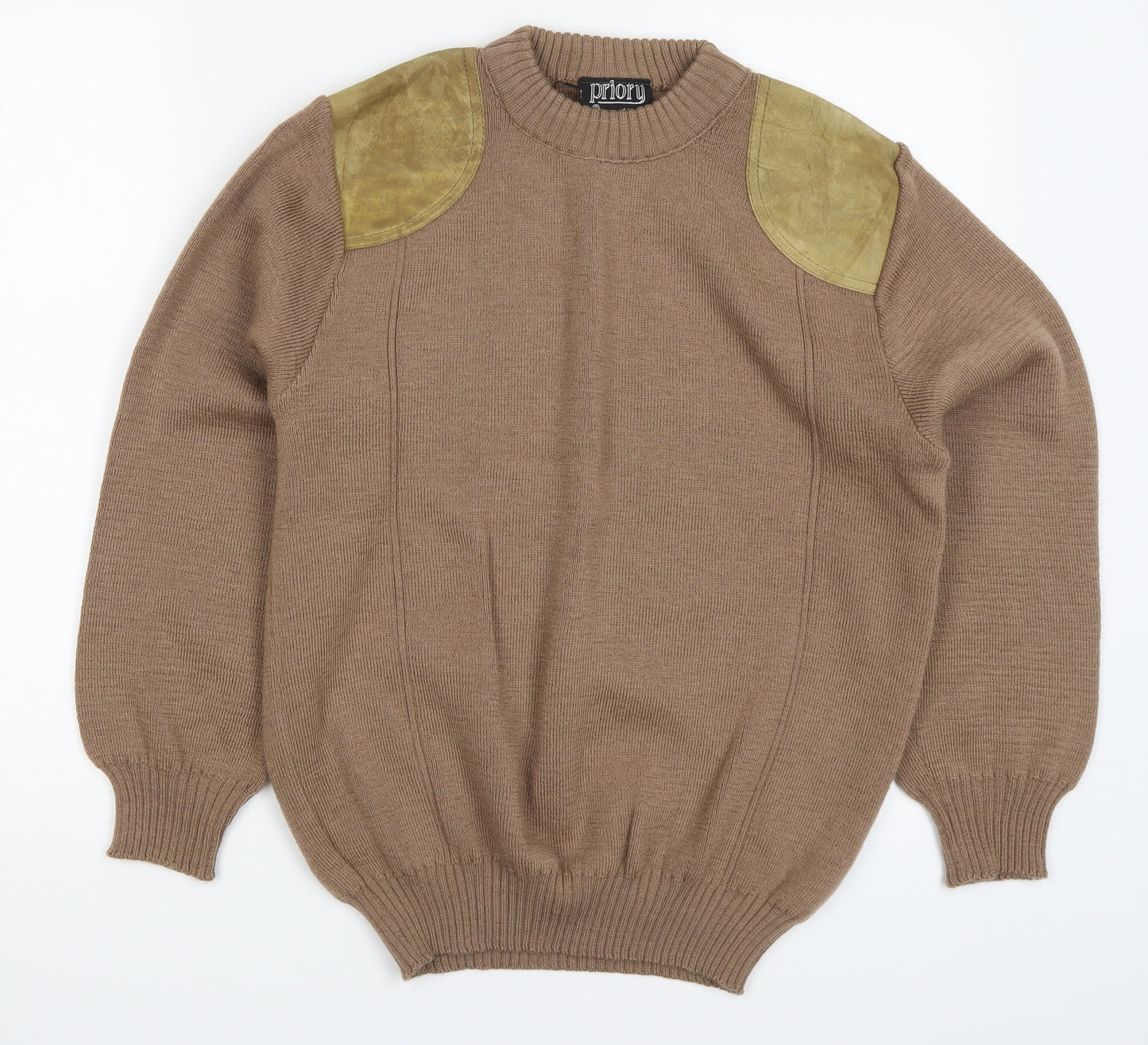 Priory Mens Brown   Pullover Jumper Size M