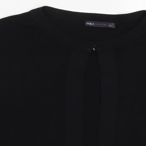Marks and Spencer Womens Black  Knit Cardigan Jumper Size XL