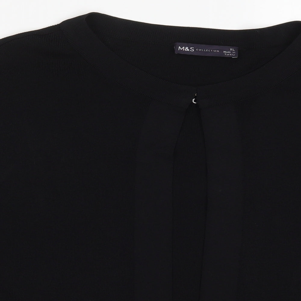 Marks and Spencer Womens Black  Knit Cardigan Jumper Size XL