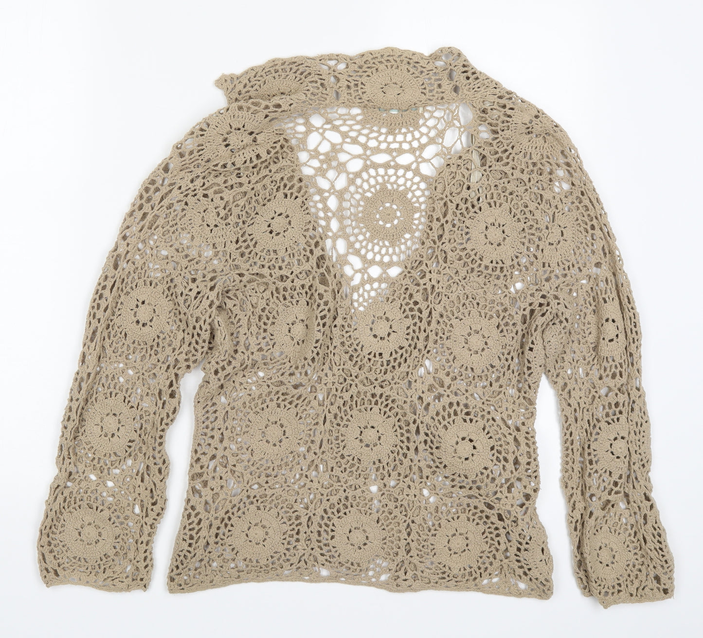 AMARANTO Womens Beige  Knit Cardigan Jumper Size 16
