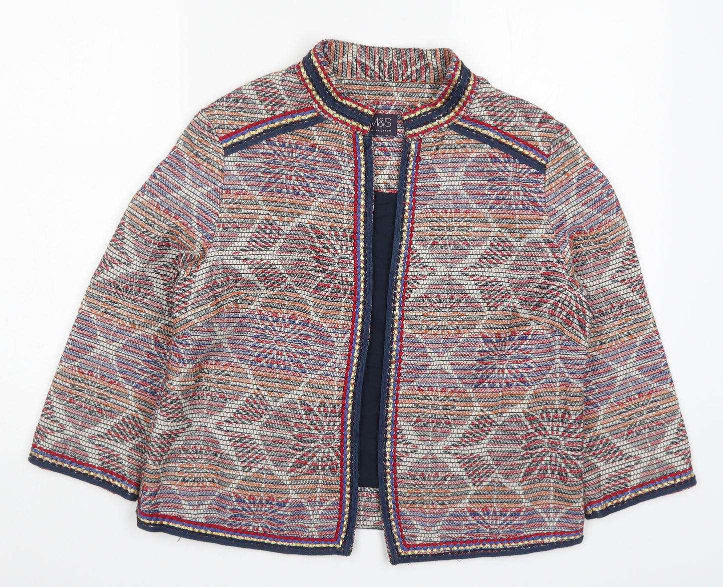 Marks and Spencer Womens Red Geometric  Jacket  Size 12