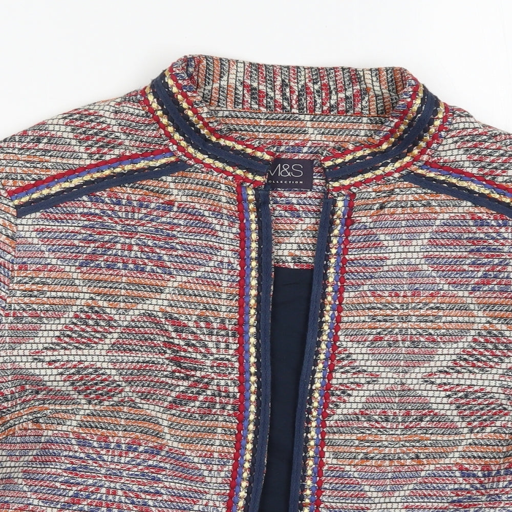 Marks and Spencer Womens Red Geometric  Jacket  Size 12