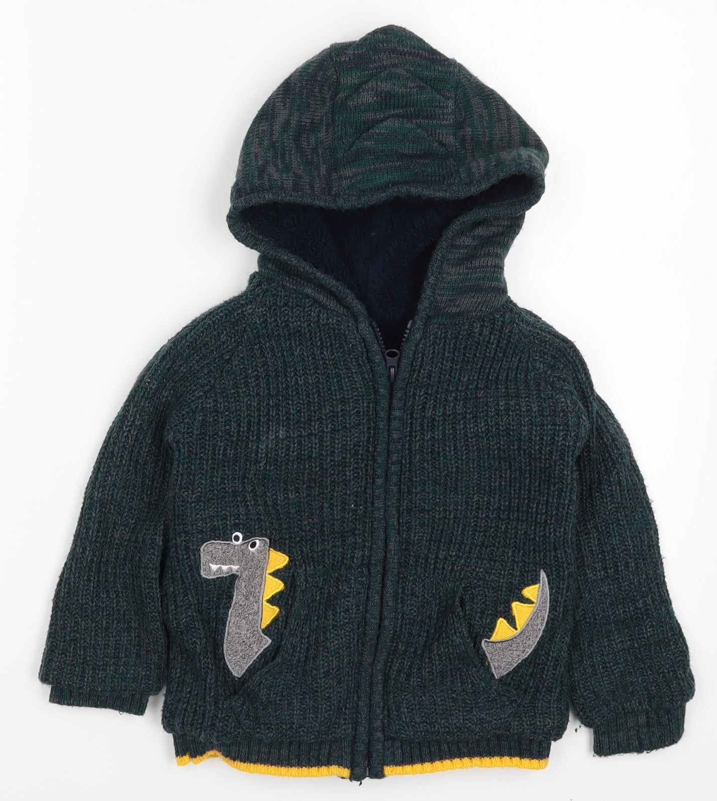 Nutmeg Boys Green   Cardigan Jumper Size 4-5 Years  - Dinosaur