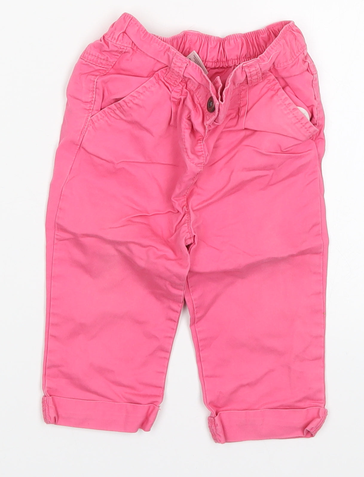 F&F Girls Pink   Capri Trousers Size 9-12 Months