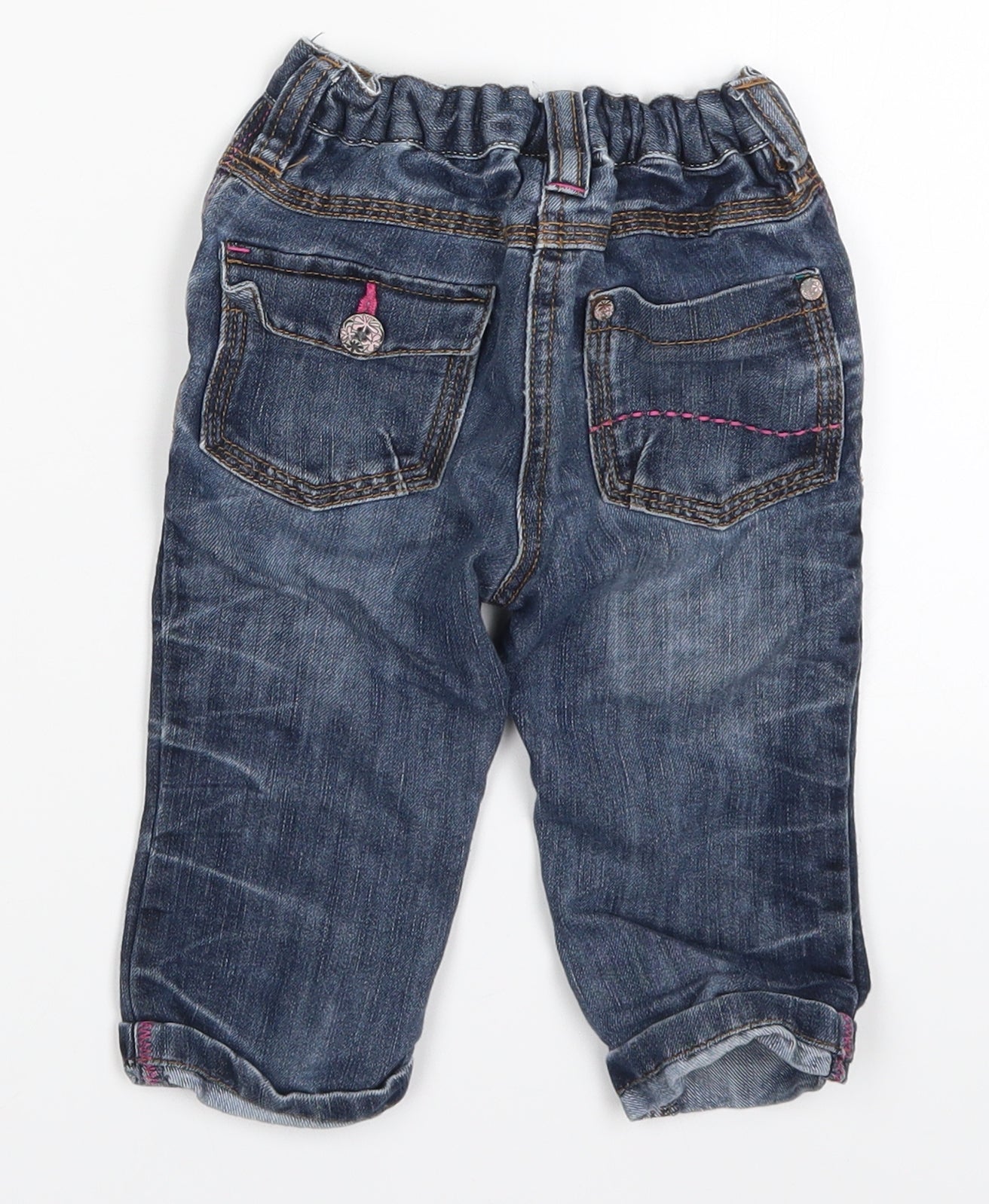 NEXT Girls Blue  Denim Capri Jeans Size 9-12 Months