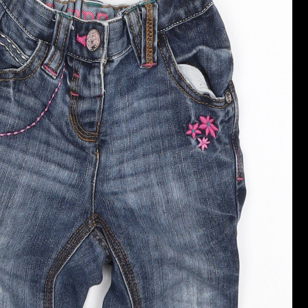 NEXT Girls Blue  Denim Capri Jeans Size 9-12 Months