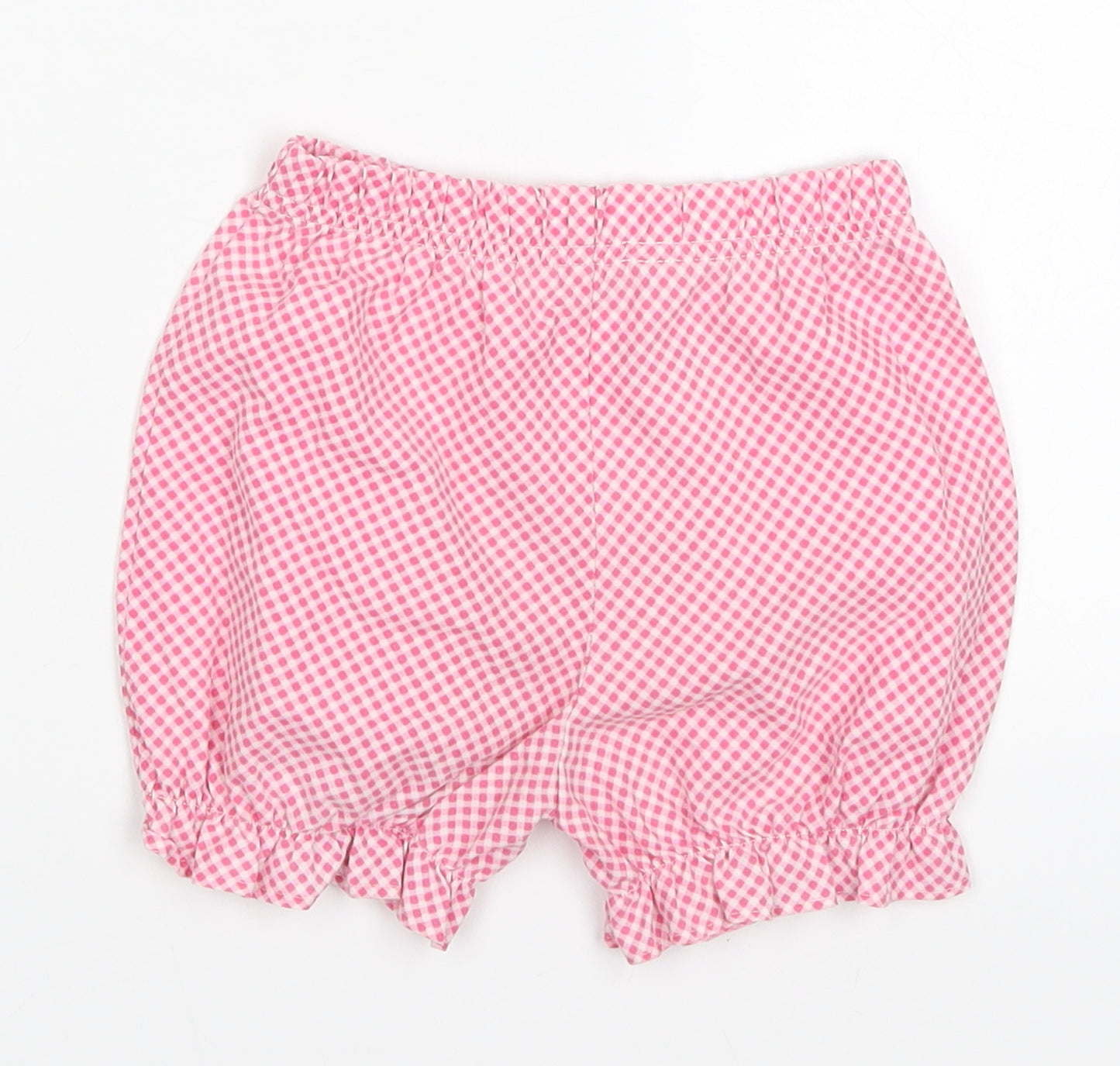 Preworn Girls Pink Check  Cropped Trousers Size 18 Months