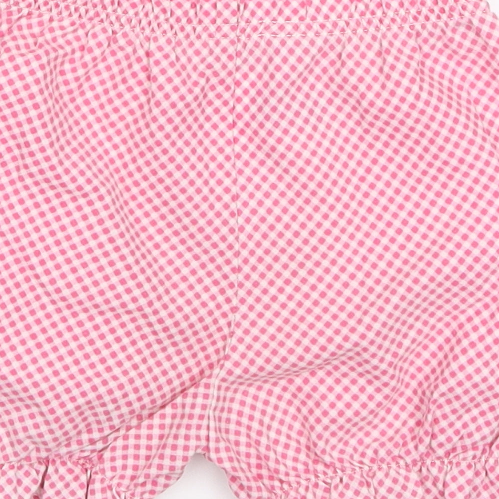 Preworn Girls Pink Check  Cropped Trousers Size 18 Months