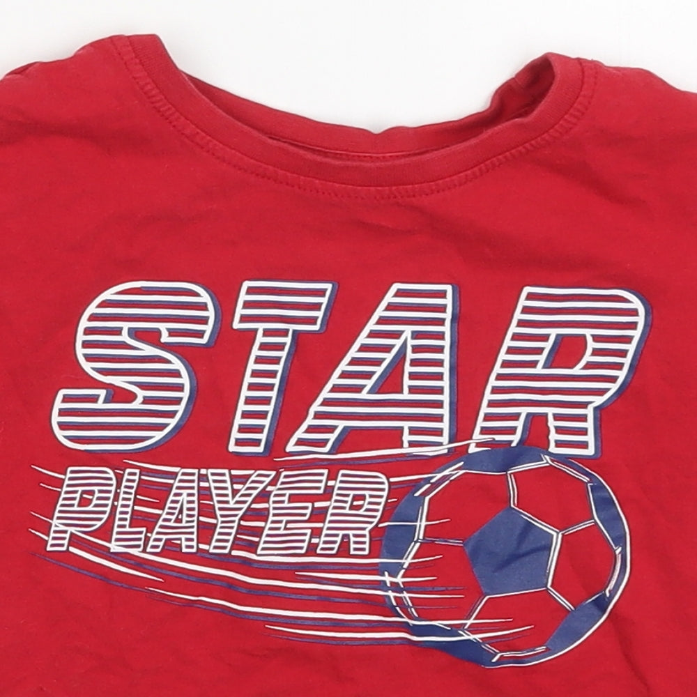 Primark Boys Red   Basic T-Shirt Size 4-5 Years  - Star Player