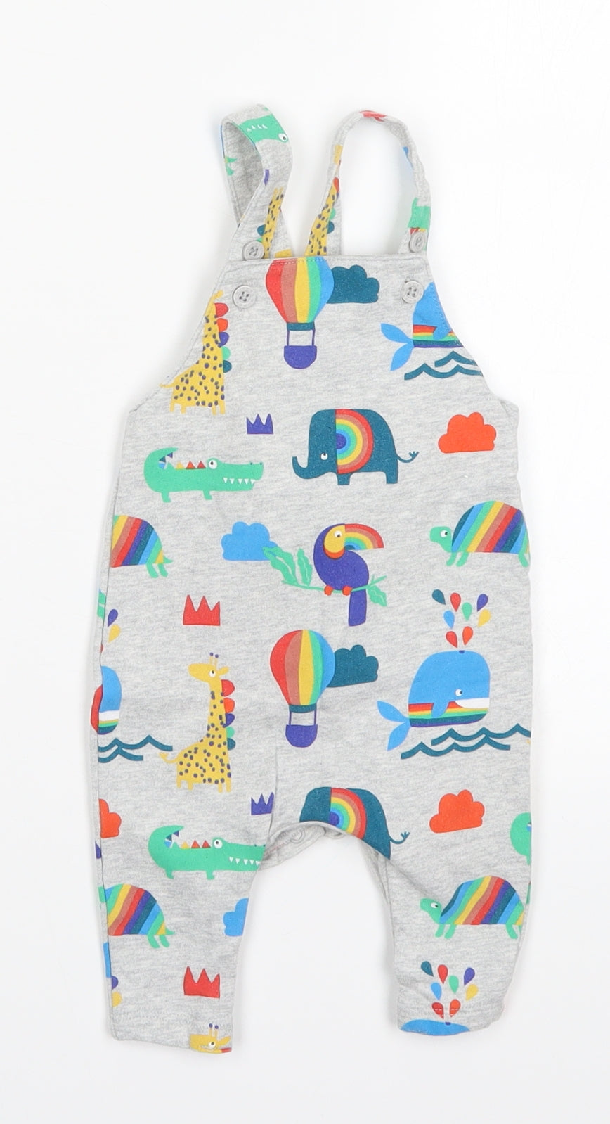 NEXT Baby Grey Geometric  Romper One-Piece Size 0-3 Months  - Animals