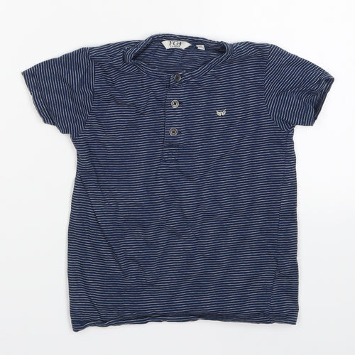 FG4 Boys Blue Striped  Basic T-Shirt Size 5-6 Years