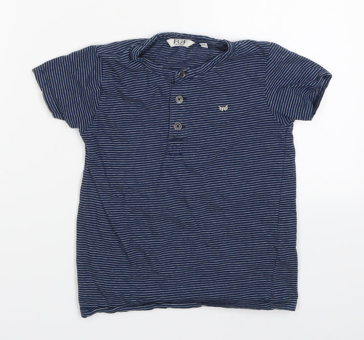 FG4 Boys Blue Striped Basic T-Shirt Size 5-6 Years