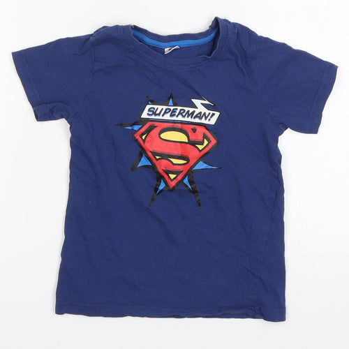 Preworn Boys Blue   Basic T-Shirt Size 5-6 Years  - Superman