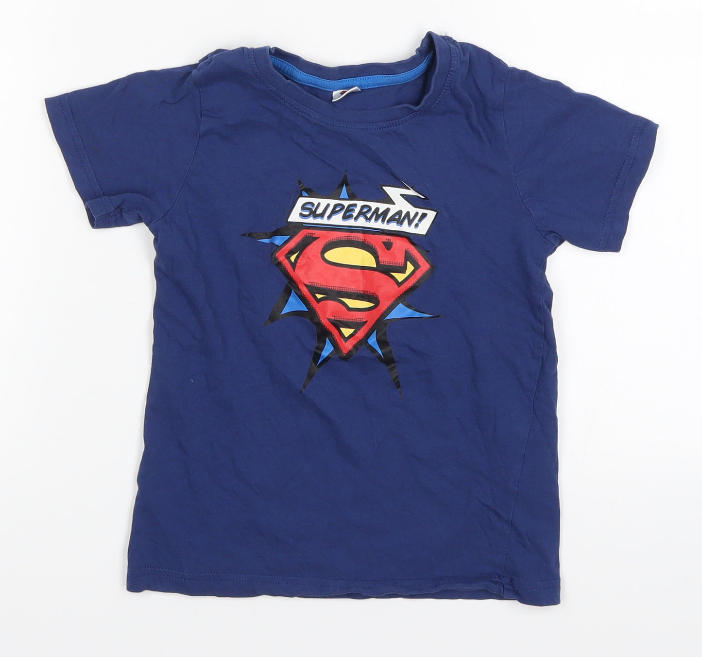 Preworn Boys Blue   Basic T-Shirt Size 5-6 Years  - Superman