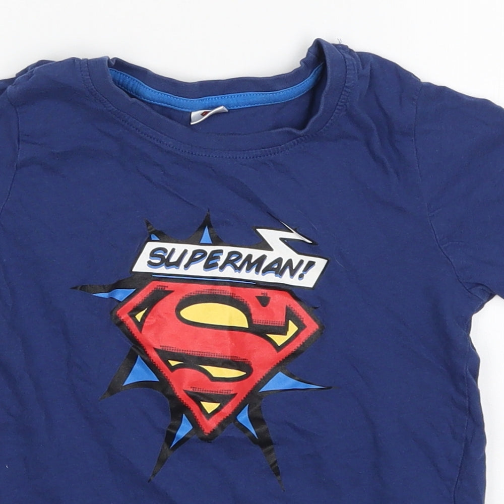 Preworn Boys Blue   Basic T-Shirt Size 5-6 Years  - Superman