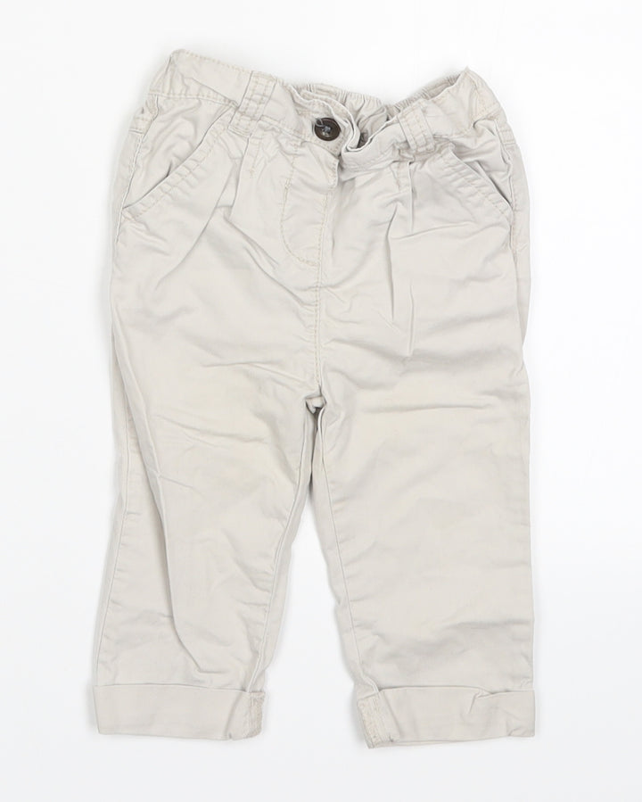 F&F Boys Grey   Cargo Trousers Size 9-12 Months