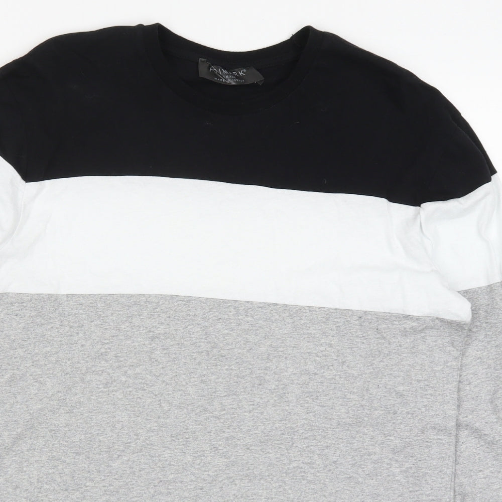 Primark Mens Grey Striped   T-Shirt Size S